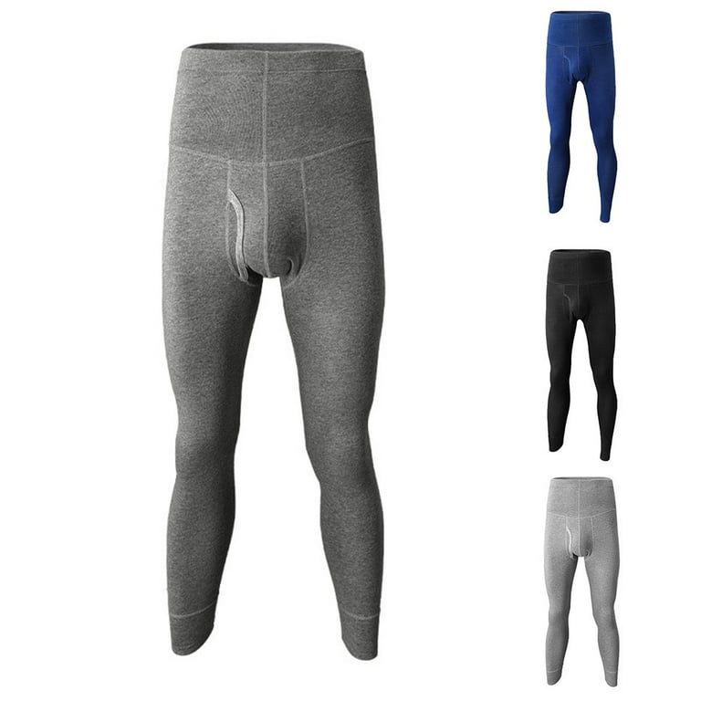 ALSLIAO Mens Ultra Soft Lined Thermal Underwear Leggings Compression Pants  Light Grey 2XL 