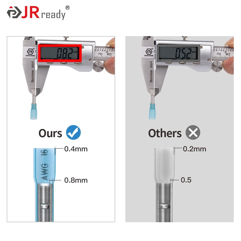JRready 6 Sets 2 Pin DT Deutsch Connector Kit with 16# Contacts, Car Waterproof Wire Connectors with 24pcs Butt Connector, 14AWG Wire Connector for Motorcycle, Car, Boat