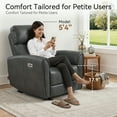 thumbnail image 5 of MCombo Zero Wall Hugger Power Recliner Chair for Small Spaces, FSC Certified, Faux Leather, Dark Grey, 5 of 13