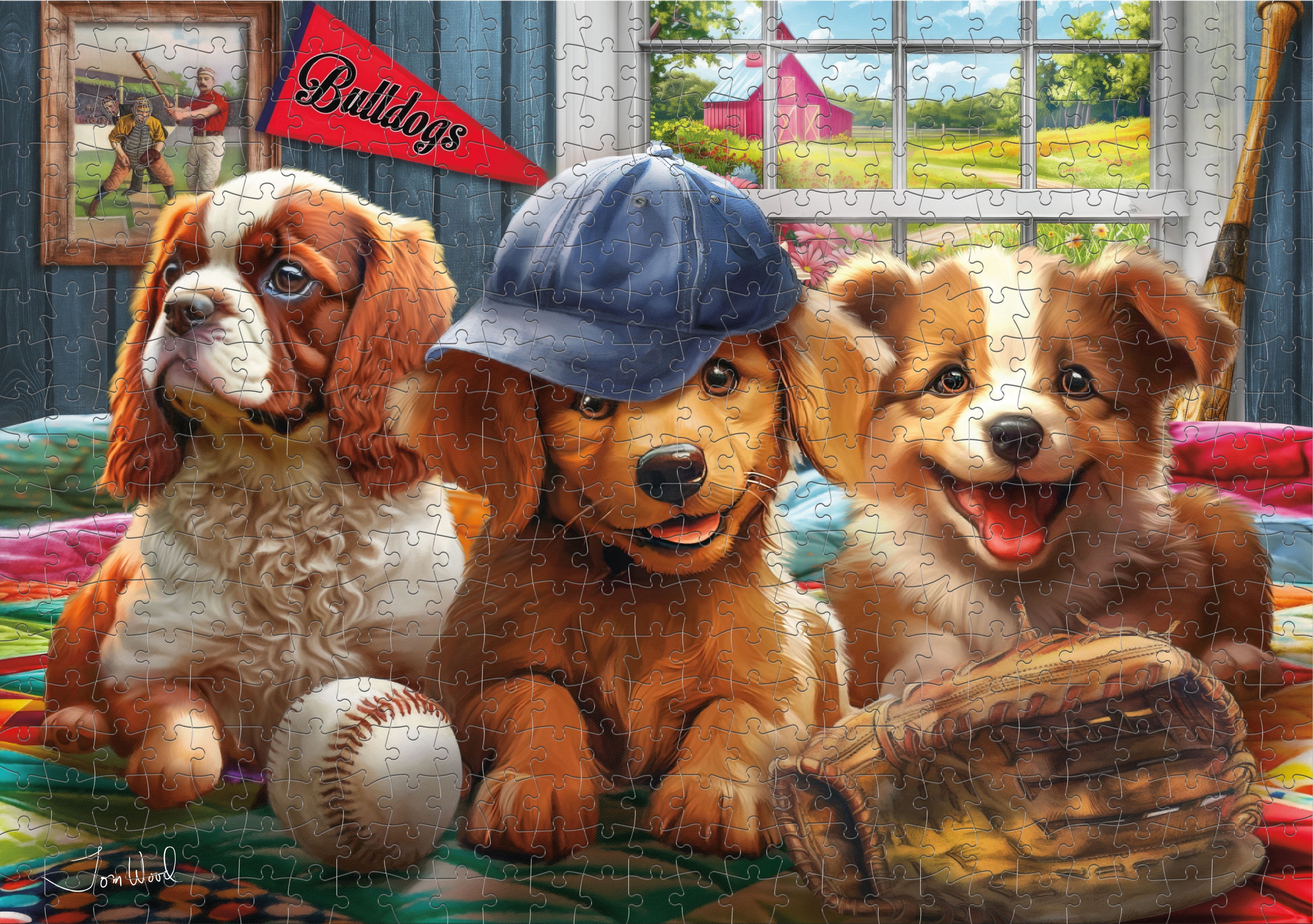 Ceaco Puppy Players 500-Piece Interlocking Jigsaw Puzzle for Adults Ages 14+