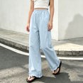 thumbnail image 5 of Rvasteizo Girls Wide Leg Sweatpants Ruffled Hem High Waist Casual Kids Long Pants 5-15Y 11 Years, 5 of 5