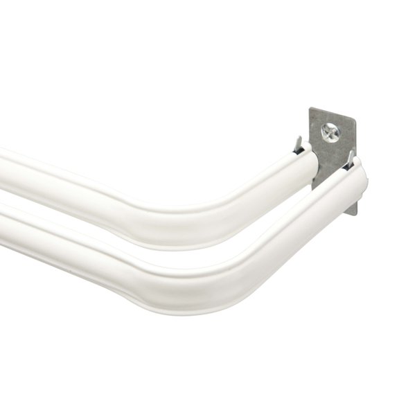 Kenney White Lockseam Curtain Rod 28 in. L x 48 in. L