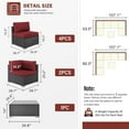 thumbnail image 6 of SUNCROWN 7-Piece Outdoor Patio Furniture Sofa Set All-Weather Wicker Sectional Conversation Set with Modern Glass Coffee Table and Cushions-Red, 6 of 8