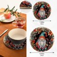 thumbnail image 4 of Coolnut Christmas Gnomes Round Woven Potholders Set Trivets for Hot Dishe Heat Resistant Non-Slip Trivets for Cooking and Baking Kitchen Home Decor, 4 of 7