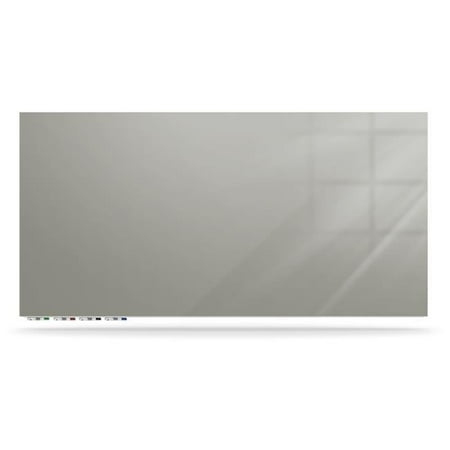 Ghent Manufacturing ARIASN44GY Aria 4 x 4 ft. Low Profile 0.25 in. Gray Glassboard with 4 Markers & Eraser