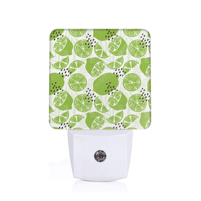 Balery Green Various Lemons Luz Nocturna LED con Sensor Automático, Enchufe con Sensor Crepuscular, Luz Suave de 0.5W para Dormitorio, Pasillo, Baño-EU