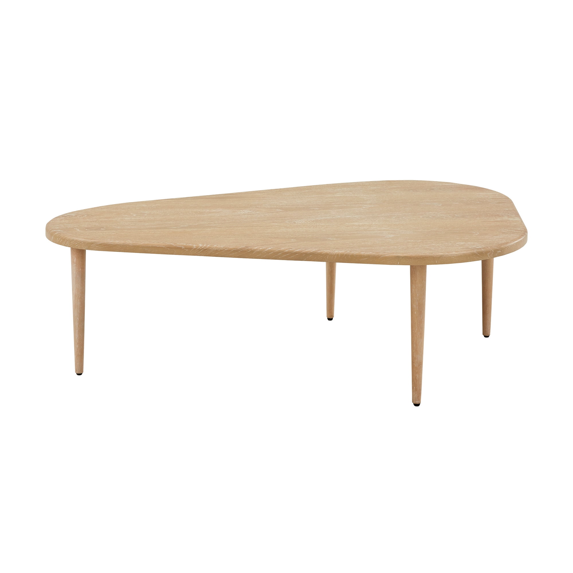 Weston Home Teardrop Nesting Coffee Tables with 3 Legs and Wood Finish