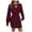 C-Red90, variant on DHFJKG Sweater Dress For Women Knit Jacquard Solid Color Notch V Neck Long Sleeve Bodycon Slim Fit Mini Sweater Dress Versatile Dresses