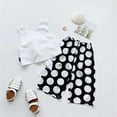 thumbnail image 2 of TAIAOJING Kids Toddler Baby Girls Summer Sleeveless Solid Vest Polka Dot Pants Set Clothes 6-7 Years, 2 of 3