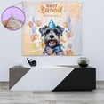 thumbnail image 4 of Watercolor Schnauzer Happy Birthday Celebration Balloons Gift Party Tapestry Miniature Schnauzer Dog Lover Wall Hanging Backdrop Home Decor - 00028, 4 of 5
