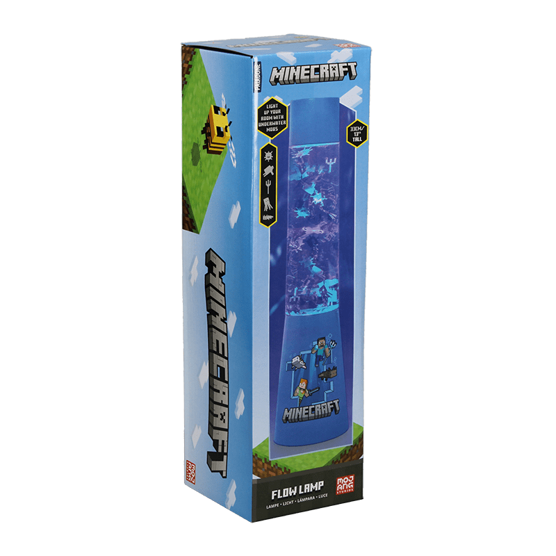 Minecraft Glitter Liquid Flow Lamp with Floating Icons - Officially Licensed Microsoft Merchandise, Bedroom Night Light, Game Room Decor | Paladone