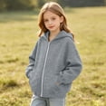 thumbnail image 5 of Winter Zip Up Hoodies for Children Hooded Sweatshirt Kids Fashion Solid Color Long Sleeve With Pocket Warm Zipper For Girls And Boys, 5 of 9
