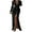 Black, variant on Women Elegant Twist Front Cocktail Dress Long Sleeve Deep V Neck Bodycon Long Dress for Party