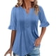 thumbnail image 3 of Blusas para mujer,Blusa de lentejuelas para mujer, manga corta, cuello en V, poliéster, corte holgado, informal, sopatenor, 3 of 9