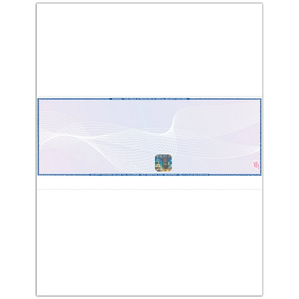 Blank hologram high security laser checks check in middle blue maroon 1000 sheets 