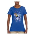 thumbnail image 2 of Wolf Painting Splatter Abstract Art Animal Lover Womens Graphic T-Shirt, Royal, Large, 2 of 3