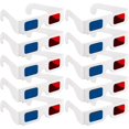 thumbnail image 1 of 10 Pairs 3D Cardboard Glasses Glasses Universal Anaglyph 3D Glasses Cardboard Paper Red Blue Cyan or Movie, 1 of 4