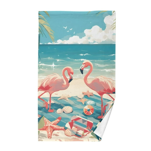 Flamingos Camping Beach Cotton Face Towel Soft Hand Towel Absorbent Bathroom Towel for Kitchen Hotel