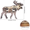 thumbnail image 2 of Estatuas de animales de madera con decoración de alces del bosque en 3D, arte de pared para el hogar, oficina, trabajo, escritorio, decoración rústica de granja, cabaña, habitación de granja, decoraci, 2 of 5