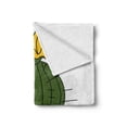 thumbnail image 2 of Cactus Soft Flannel Fleece Throw Blanket, Plant with Yellow Flower in a Pot Blooming Tropical Foliage Cartoon, Cozy Plush for Indoor and Outdoor Use, 70" x 90", Orange Green Yellow, by Ambesonne, 2 of 6