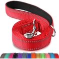 thumbnail image 1 of LAICAIW Double-Sided Reflective Dog Leash, 6 FT/5 FT/4 FT, Padded Handle Nylon Dogs Leashes for Small & Medium Dogs Walking, Red, 5FT, 1 of 6