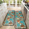 thumbnail image 4 of Kitchen Rugs Sets Of 2,Cute Green Hedgehog Pattern with Pioneer Flower Anti Fatigue Kitchen Mat Rugs Non Slip Washable,Decorative Kitchen Floor Mats for Kitchen,Sink,Laundry,17"x47"+17"x47", 4 of 5