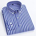 thumbnail image 5 of Camisa de hombre a rayas de gran tamaño para hombre, camisas rojas ajustadas XXL, ropa popular coreana, algodón, informal, con mangas, moda 2024 I Asia, 5 of 5