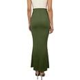 thumbnail image 6 of Zedker Women's High-Waist Solid Color Maxi Skirts with Ruffle Hem and Bodycon Fits – Elegant Office Wear,Army Green,L, 6 of 6