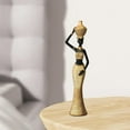 thumbnail image 6 of Tribal Lady Statue African Art Piece Figurine Retro Collectible Design for Living Room Fireplace Mantel Decor, 6 of 9