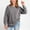 Gray, variant on Womens Navy Oversized Crew Neck Sweatshirt - Lantern Sleeves, 100% Polyester, Wrinkle Resistant, Casual Layering/Daily Wear, S-XXL,Size M