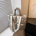 thumbnail image 6 of Kukuzhu Puffer Tote Bag for Women, Soft Fluffy Handbags Purse Light Down Cotton Padded Quilted Tote Bag, 6 of 7