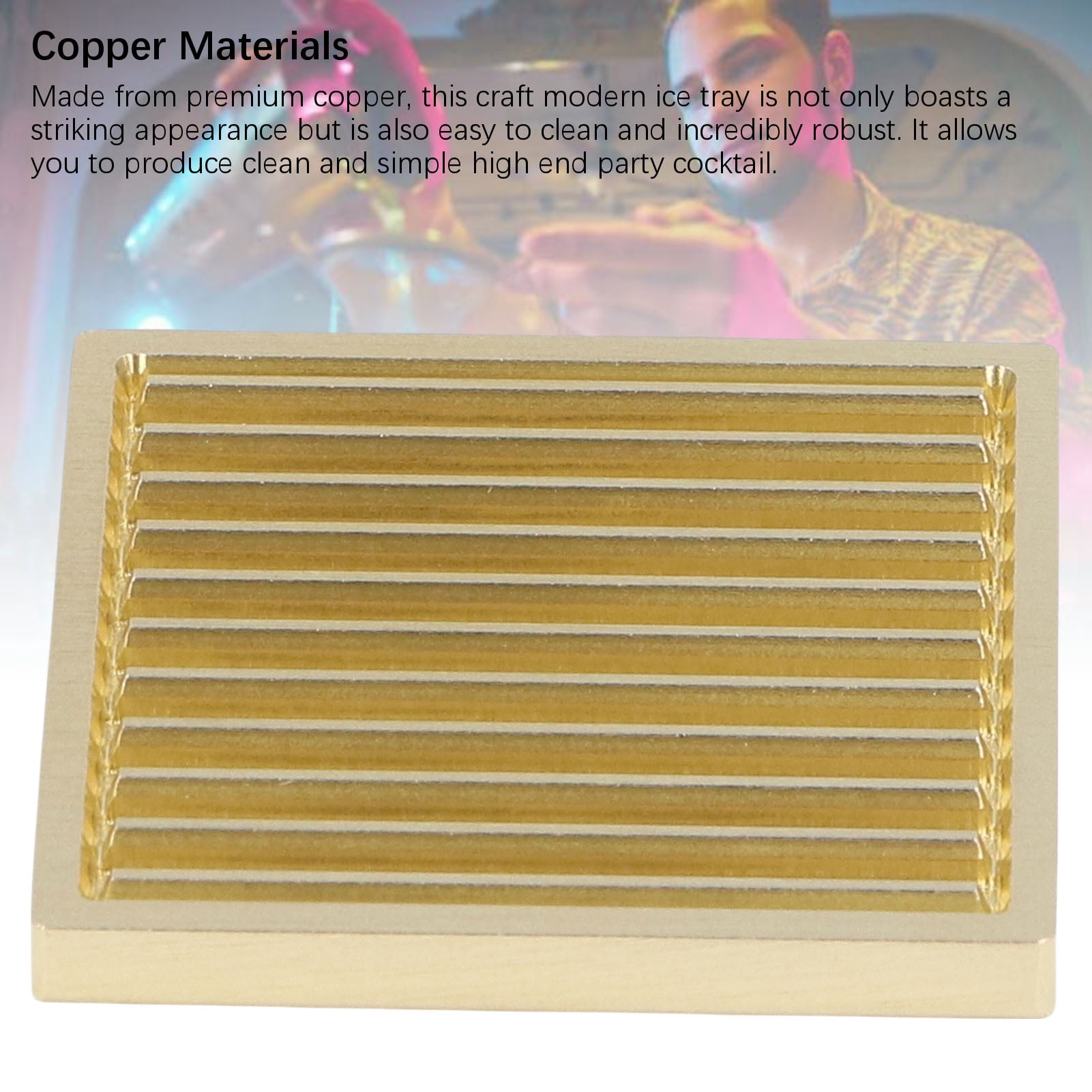 NFTIGB Ice Cube Maker Design Tray Copper Ice Press Craft Modern Ice Cube Stamp for Cocktail Bartender Bar Party A02