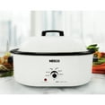 NESCO 18Qt. 1,450Watt Roaster with Porcelain Cookwell, White, MWR18