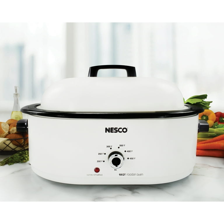 Nesco American Harvest 18 Quarts Silver Roaster Oven with Nonstick Cookwell
