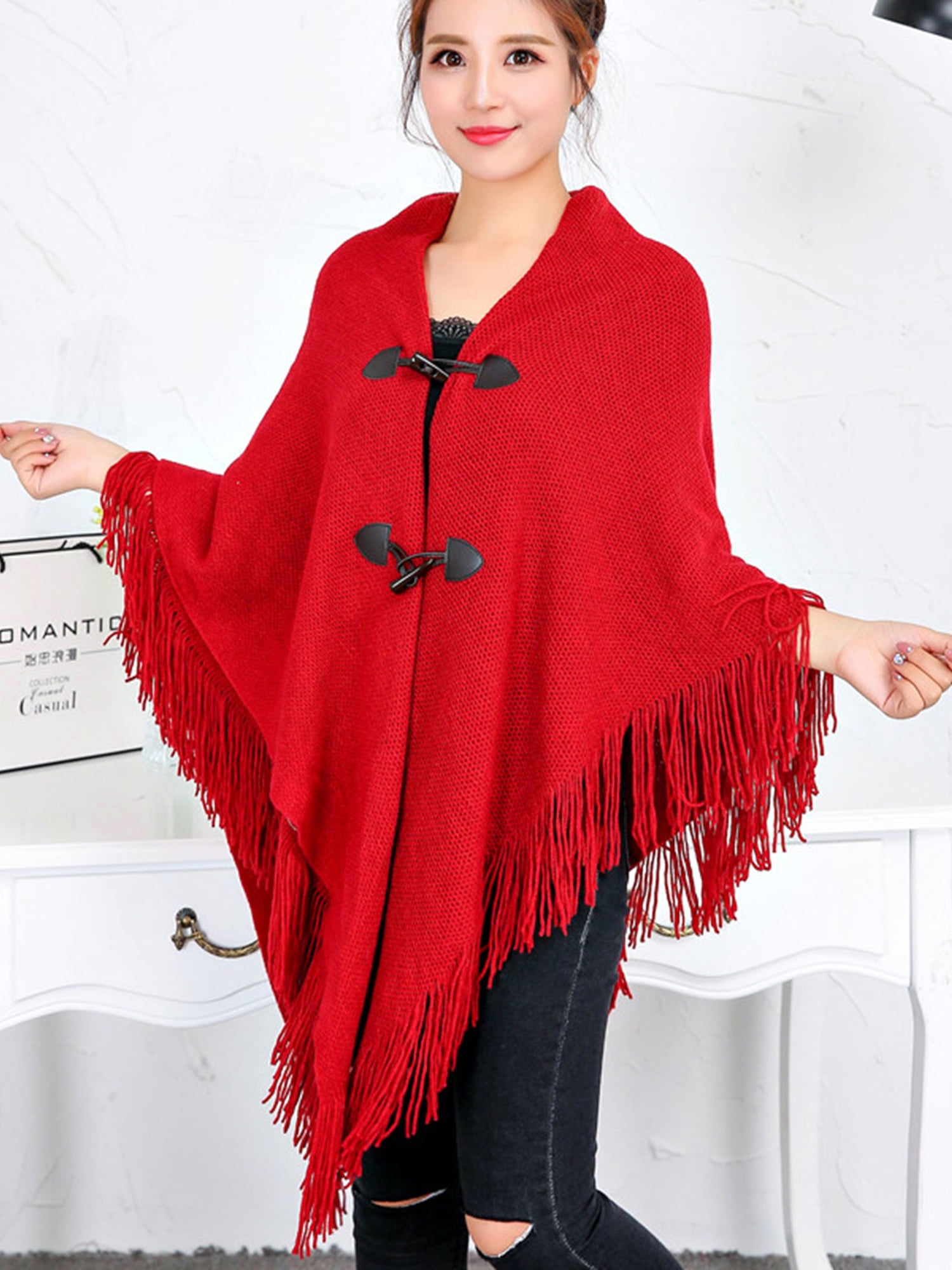 NoName Cape and poncho WOMEN FASHION Coats Knitted Gray M discount 80% 