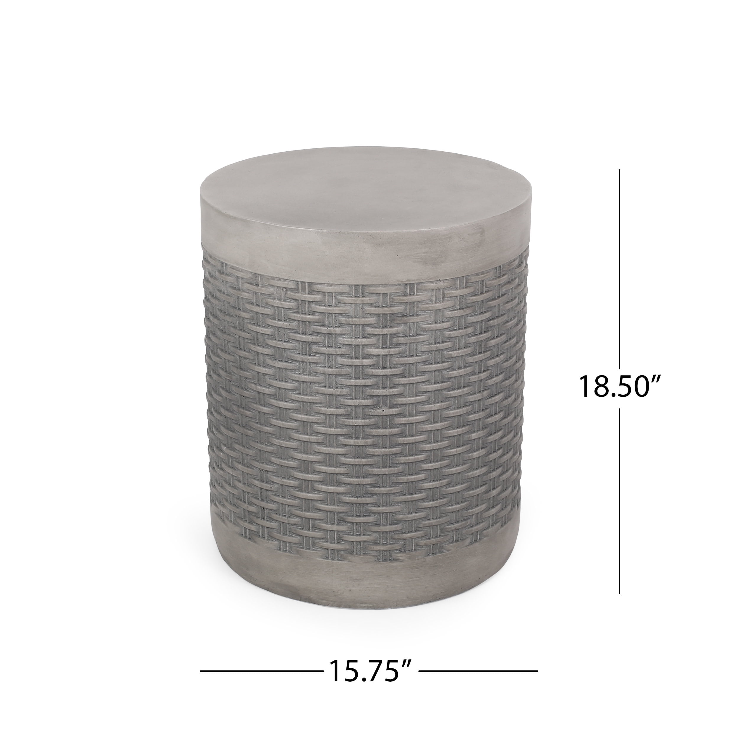 Paquette Lightweight Concrete Outdoor Side Table, Concrete Finish