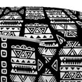thumbnail image 3 of Aztec Pouf Cover with Zipper, Doodle Illustration of Traditional Triangles Squares Strokes and Zigzags, Soft Decorative Fabric Unstuffed Case, 30" W X 17.3" L, Charcoal Grey and White, by Ambesonne, 3 of 5