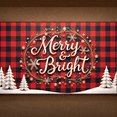 thumbnail image 6 of Plaid Pattern Christmas Banner Festive Holiday Decor Snowflake Design Merry Bright for Christmas Party Winter Decoration Home Decor, 6 of 8