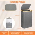 thumbnail image 4 of Cesto Para la Ropa con Tapa, 100L Cesto Ropa Sucia con 1 Bolsa Extra&iacute;ble, Cesto de Almacenamiento de Ropa para Lavar Y Guardar Ropa, Adecuado para Ba&ntilde;os, Salas de Estar, Dormitor, 4 of 7