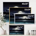thumbnail image 4 of Designart 'Green Beach Under Tropical Full Moon' Modern Framed Canvas Wall Art Print, 4 of 5