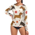 thumbnail image 4 of joogoo Womens UPF 50+ Rash Guard Dachshund Dog Balls Long Sleeve UV Protection Sun Shirts Tops XL, 4 of 7