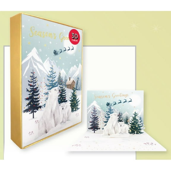 Second Nature Pop Up Christmas Boxed Cards Box contains 5 pop up cards and envelopes - cards are 5"x7"