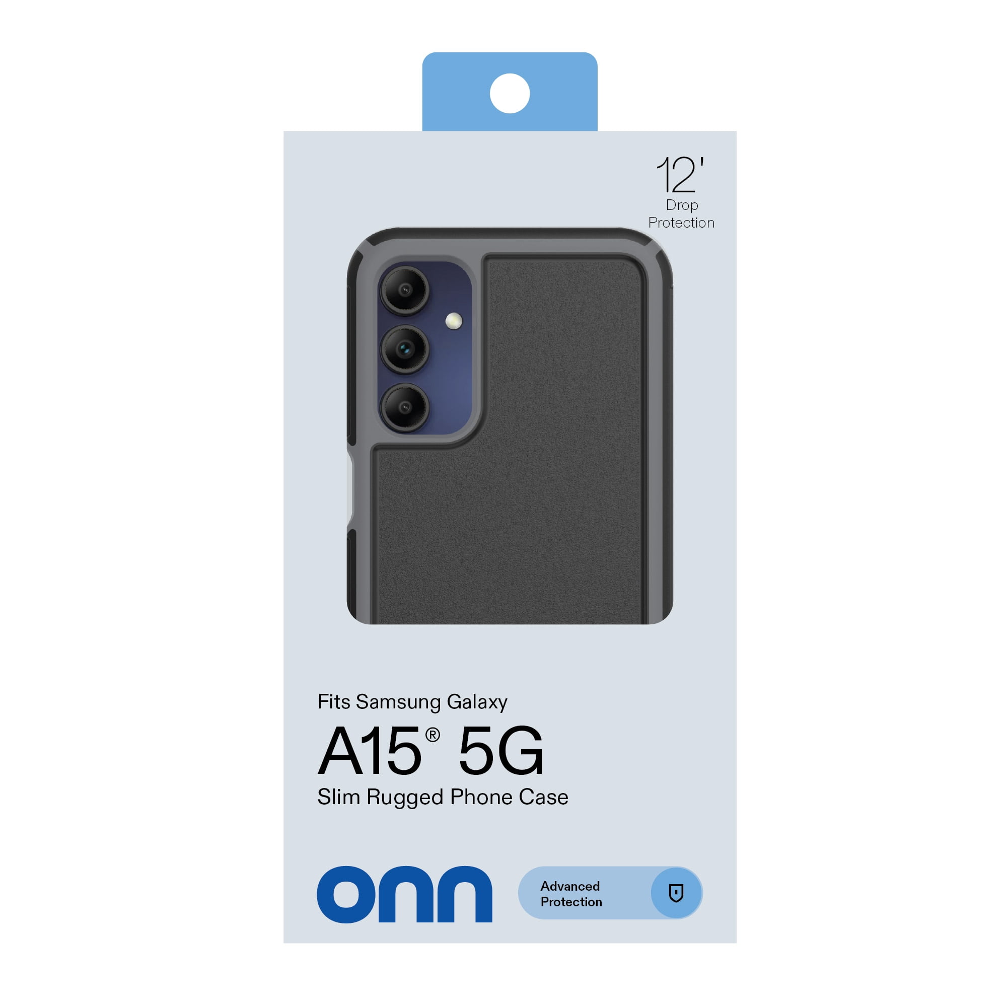 onn Slim Rugged Phone Case for Samsung Galaxy A15 5G - Black/Gray