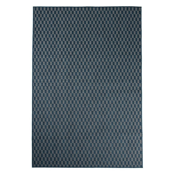 Furnish My Place Outdoor Collection Geometric Rug - 2 ft. x 3 ft. Midnight Blue, Water Proof Rug for Living Room, Garden, Patio