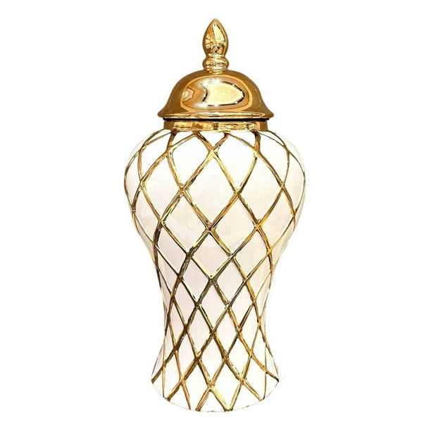 Florero de cerámica Tarro de jengibre de Tarro decorativo Tarro de almacenamiento para escritorio de fiesta