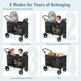thumbnail image 4 of UBesGoo Wagon Stroller for 2 Kids, High Seat & 5 Point Harness, Foldable All-Terrain Wagon for Toddler with Removable Canopy, Adjustable Handlebar, Large Storage Bag, Black, 4 of 9