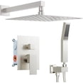 thumbnail image 3 of Brushed Gold Shower System   Ceiling Mount Shower Set Wall Mount Rainfall Showerhead with Handheld Functions -Pressure Spray  Dual Rain Shower Faucet Set with Valve Complete, 3 of 4