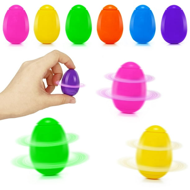 Relleno de canasta de Pascua para niños: Relleno de bolsa de regalo novedosa para eventos de fiesta de Pascua, huevos de dedo giratorios de colores aleatorios