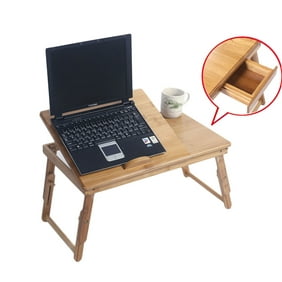 Portable Bamboo Laptop Desk Table Adjustable Breakfast Serving
