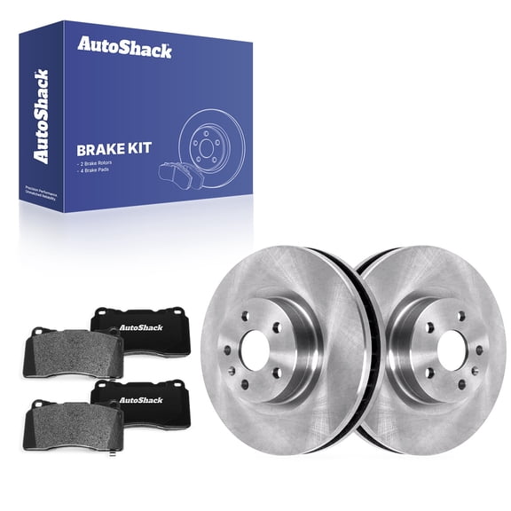 AutoShack Front Vented Brake Rotors   Ceramic Pads 6-PC Brake Kit Replacement for 2013-2019 Cadillac XTS 2014 Cadillac CTS 2014 Buick Regal 13.57" (344.8 mm)